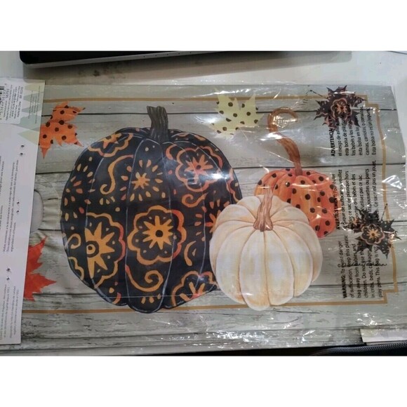 Patterned Pumpkins And Leaves Autumn Magnetic Mailbox Cover Fall Leaves Standard - Picture 1 of 5